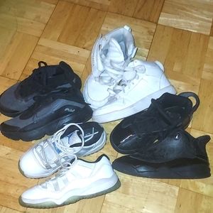Lot of 4 pairs boys sneakers Nike, Adidas, Jordans